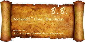 Bockmüller Baldvin névjegykártya